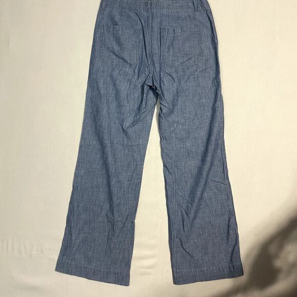 GAP Women's Mid Rise Linen Blend Wide-Leg Pull-On Pants Blue - Size 2 - Picture 4 of 12
